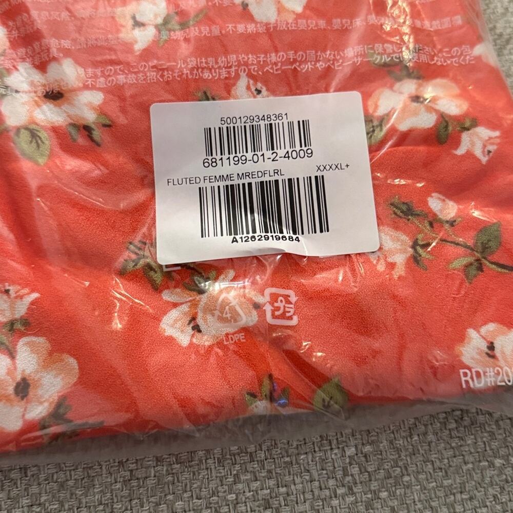 Old Navy red floral Crepe A-Line Midi Skirt - Picture 12 of 13